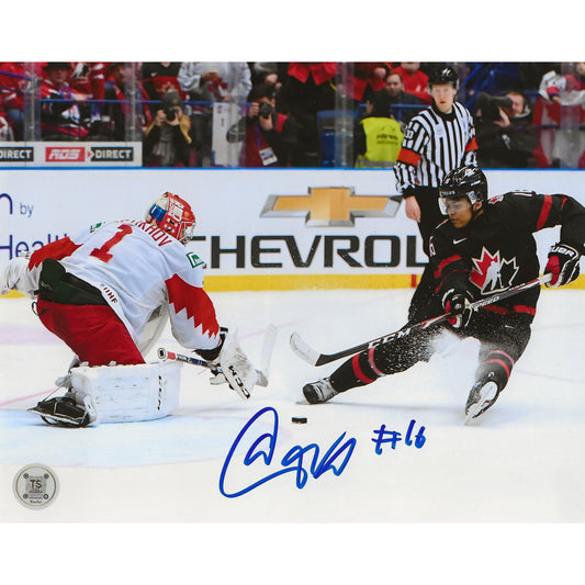 Akil Thomas Autographed Team Canada 2020 World Juniors Golden Goal 8x10 Photo