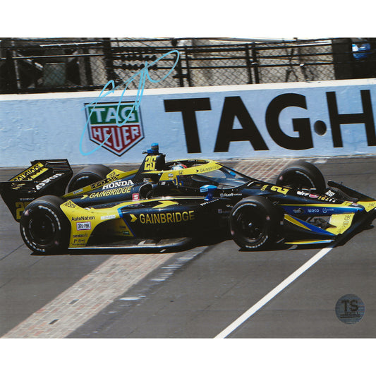 Colton Herta Autographed IndyCar Finish Line 8x10 Photo *As Is*