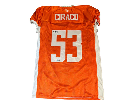 Darius Ciraco Autographed & Player-Worn Toronto Argonauts Orange Jersey