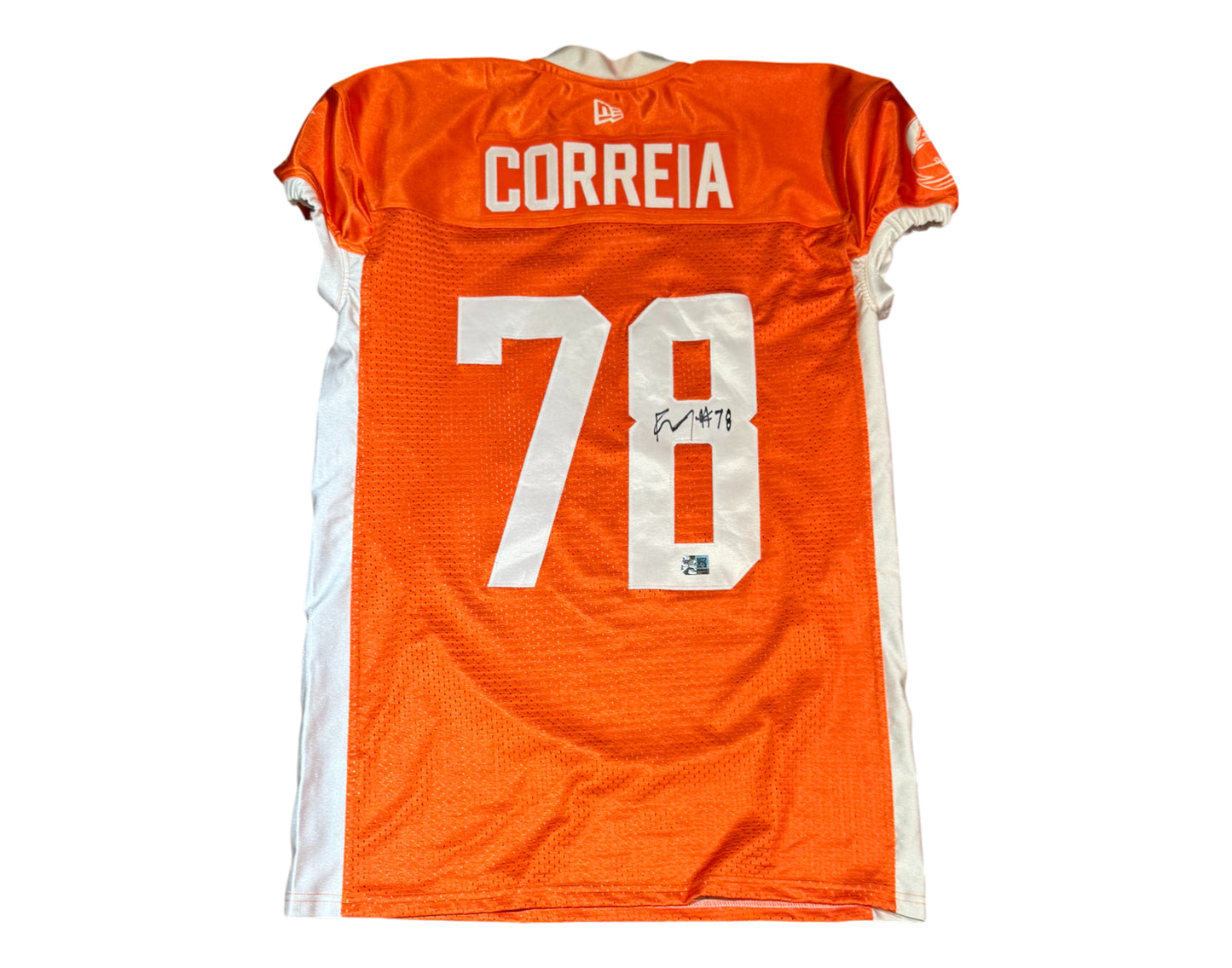 Ricky Correia Autographed & Player-Worn Toronto Argonauts Orange Jersey