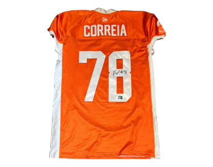 Ricky Correia Autographed & Player-Worn Toronto Argonauts Orange Jersey