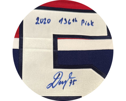 Jakub Dobes Autographed Montreal Canadiens Home Red Fanatics Premium Jersey Multi-inscribed