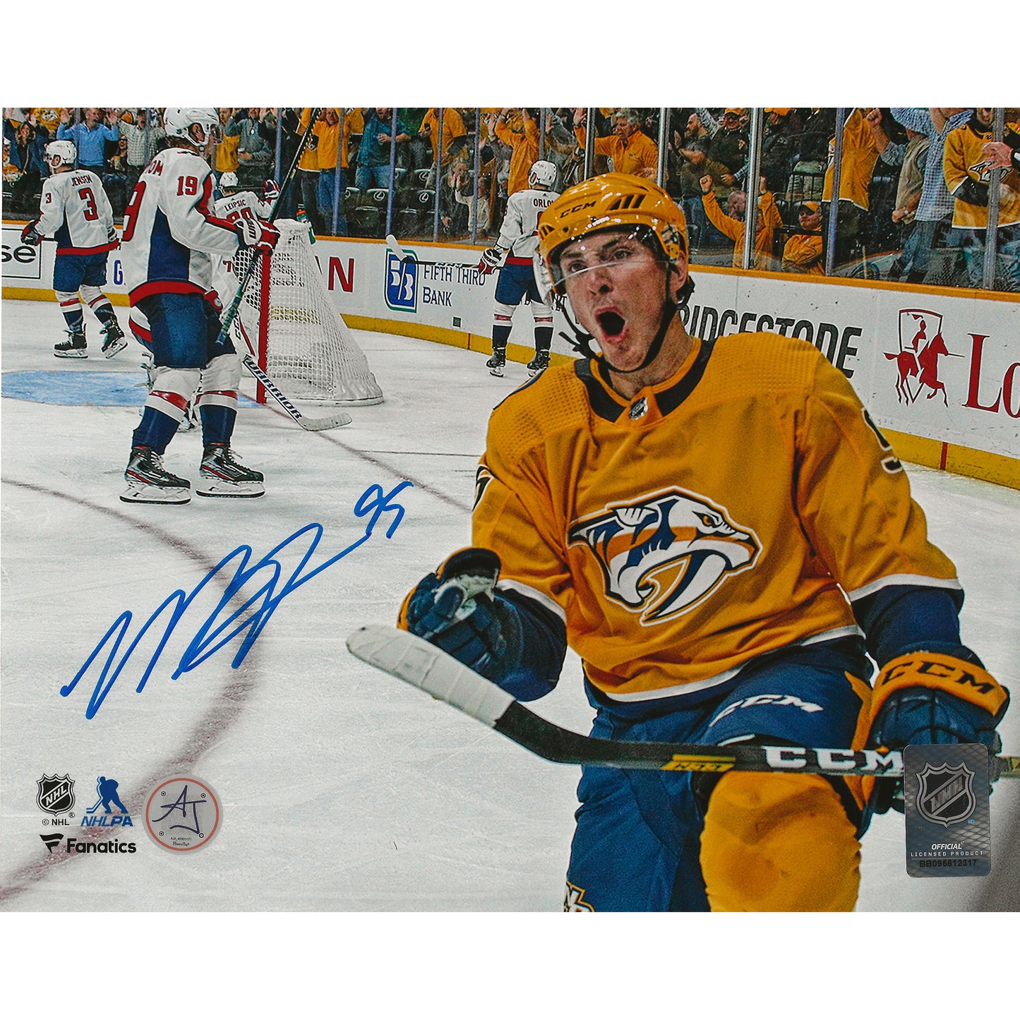 Matt Duchene Autographed Nashville Predators Goal Celebration 8x10 Photo