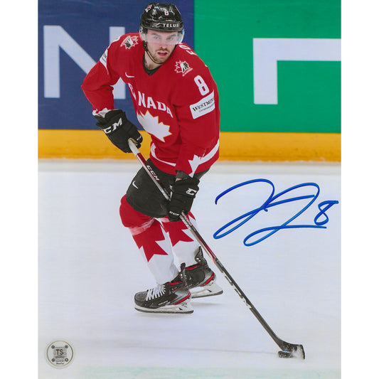 Liam Foudy Autographed Team Canada 2021 World Championships 8x10 Photo