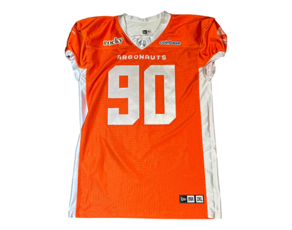 Thiadric Hansen Autographed & Player-Worn Toronto Argonauts Orange Jersey