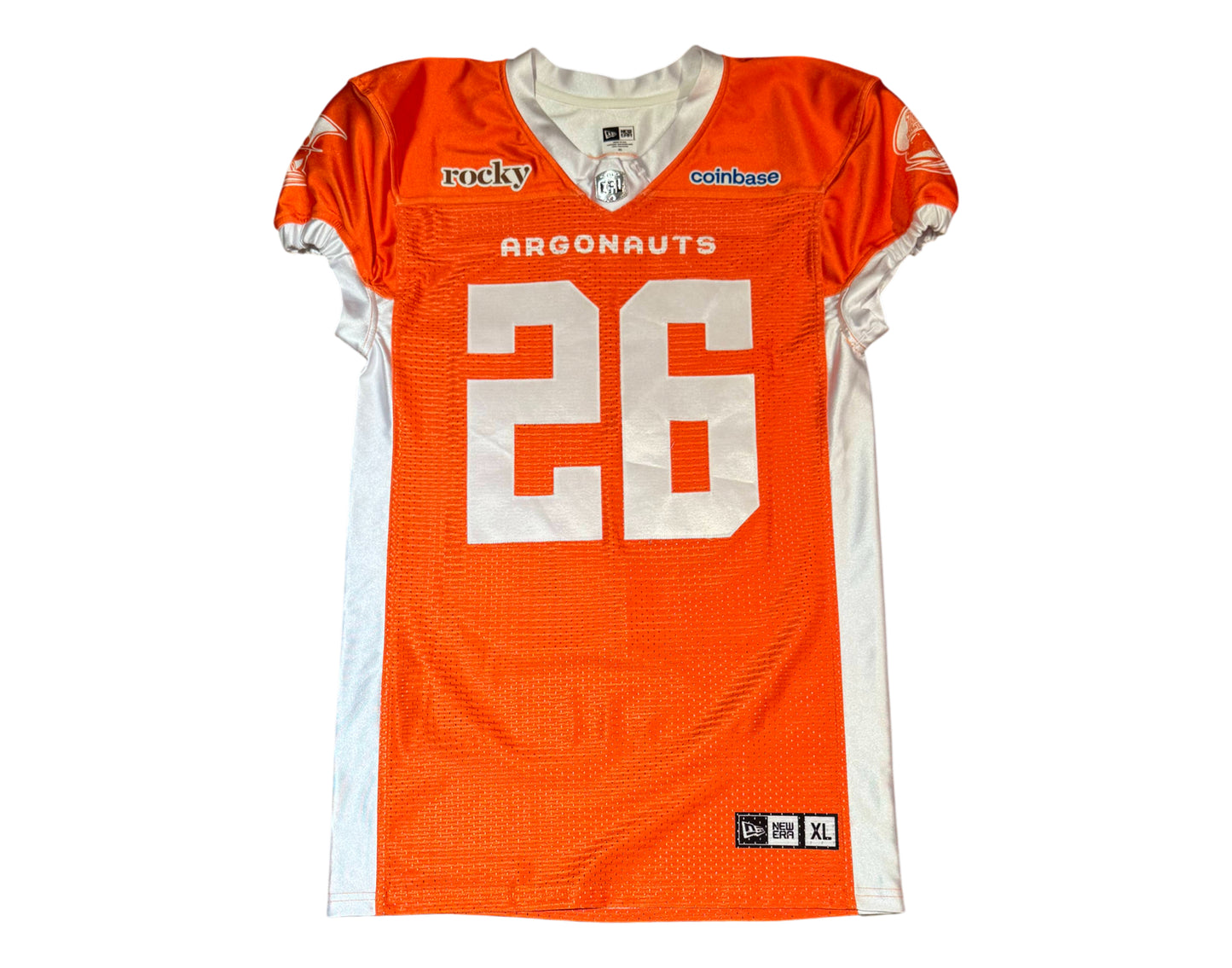 Brian Harelimana Autographed & Player-Worn Toronto Argonauts Orange Jersey