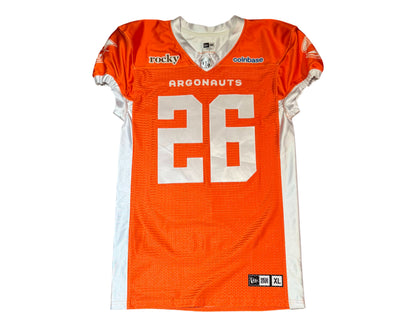Brian Harelimana Autographed & Player-Worn Toronto Argonauts Orange Jersey