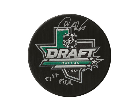 Akil Thomas Autographed 2018 NHL Draft Puck Inscribed "51st Pick"