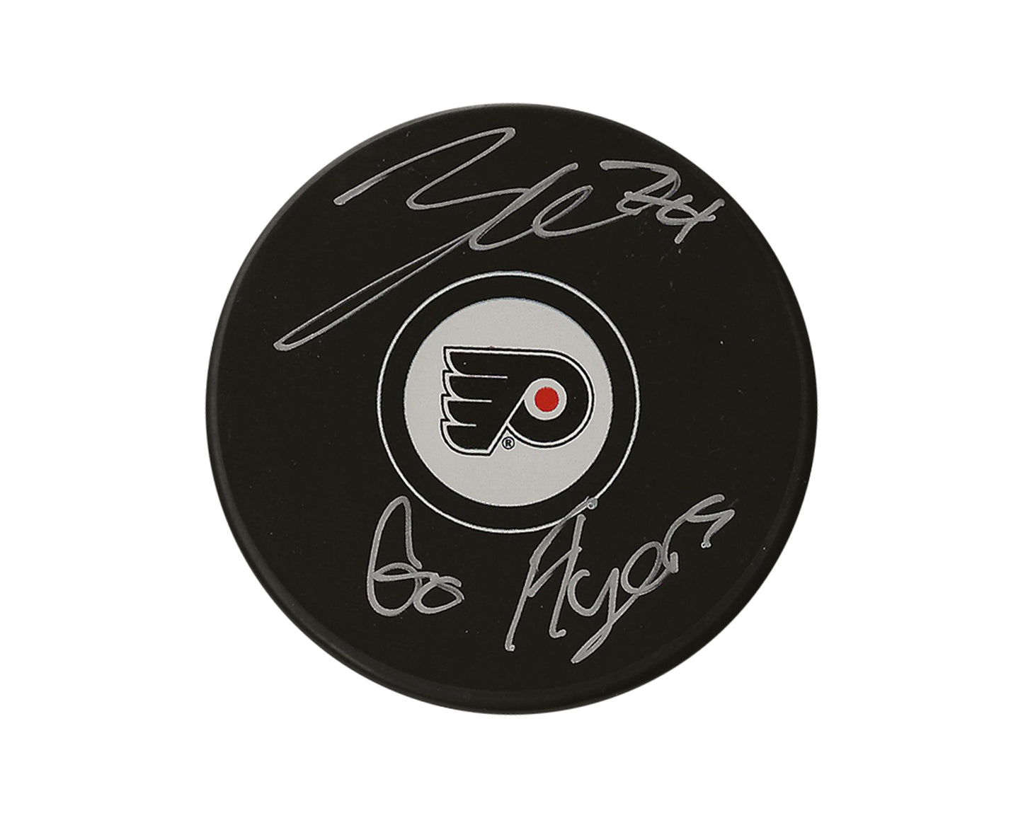 Zayde Wisdom Autographed Philadelphia Flyers Autograph Model Puck Inscribed "Go Flyers"