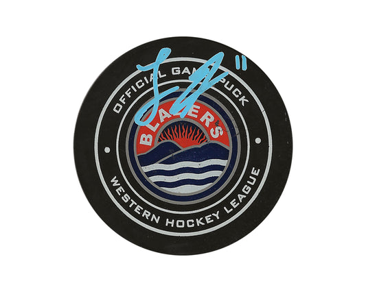 Logan Stankoven Autographed Kamloops Blazers Official Game Puck