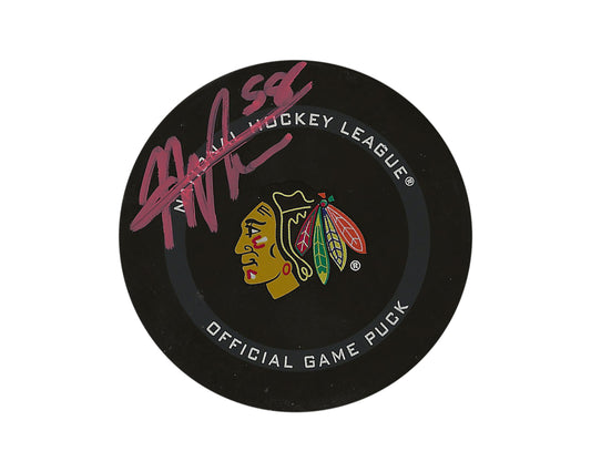 Mackenzie Entwistle Autographed Chicago Blackhawks Official Game Puck