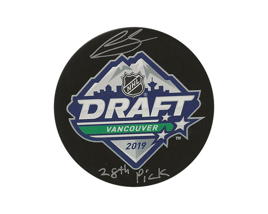 Ryan Suzuki Autographed 2019 NHL Draft Puck Inscribed "28th Pick"