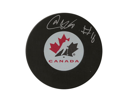 Akil Thomas Autographed Team Canada Autograph Model Puck