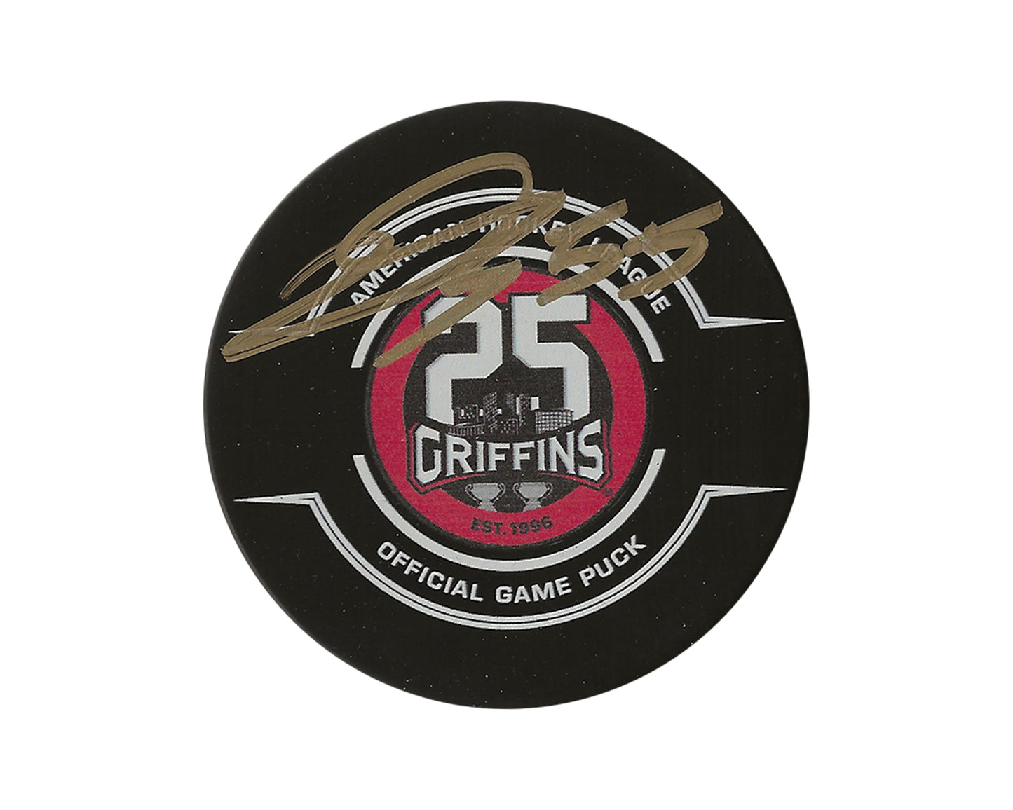 Donovan Sebrango Autographed Grand Rapids Griffins Official Game Puck