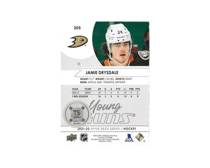 Jamie Drysdale Autographed 2021-22 Upper Deck Young Guns #205 Hockey Card