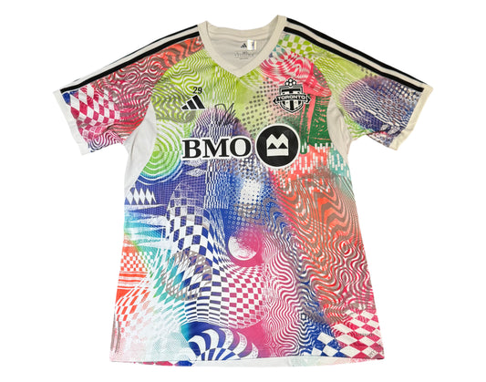 Deandre Kerr Autographed & Player-Worn 2025 Toronto FC Adidas Pride Jersey