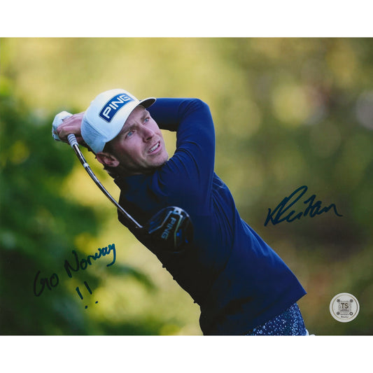 Kristoffer Reitan Autographed PGA Tour 8x10 Photo Inscribed "Go Norway!!"