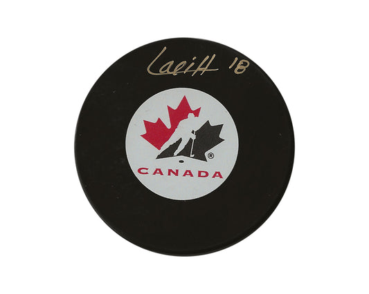 Hendrix Lapierre Autographed Team Canada Autograph Model Puck