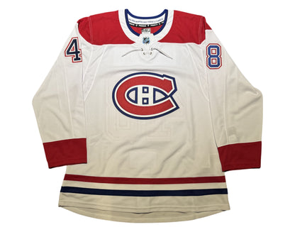 Lane Hutson Autographed Montreal Canadiens Away White Fanatics Premium Jersey
