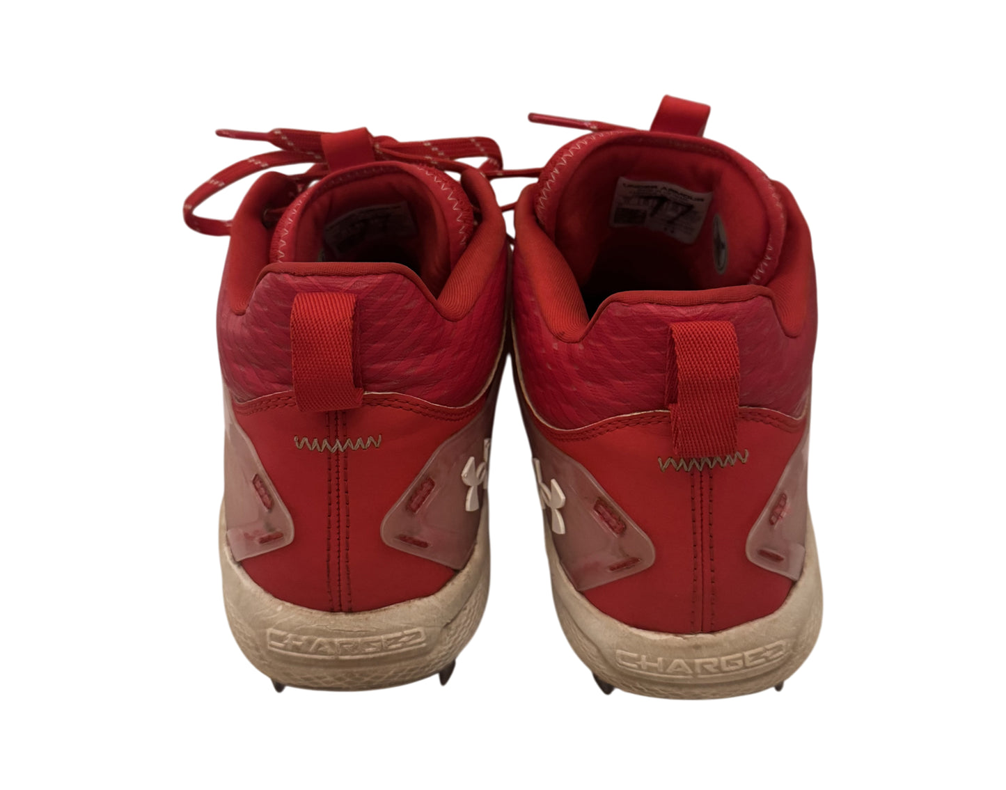 Louis Varland Autographed Game-Used Under Armour Red Cleats Inscribed "2026 Game Used"