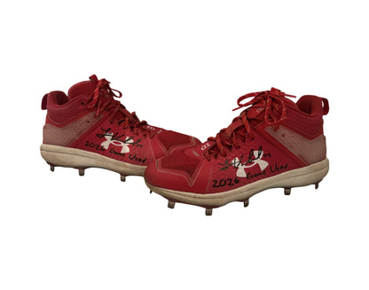 Louis Varland Autographed Game-Used Under Armour Red Cleats Inscribed "2026 Game Used"
