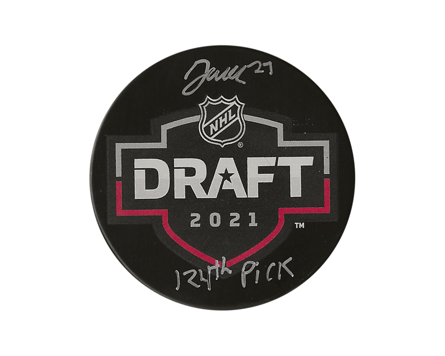 Jack Matier Autographed 2021 NHL Draft Puck Inscribed "124th Pick"