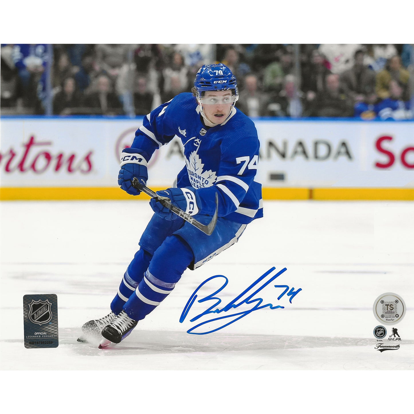 Bobby McMann Autographed Toronto Maple Leafs Skating 8x10 Photo