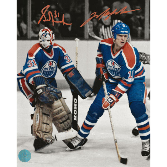 Mark Messier & Grant Fuhr Autographed Edmonton Oilers Spotlight 8x10 Photo