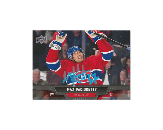 Max Pacioretty Autographed 2013-14 Upper Deck Series 1 #9 Hockey Card