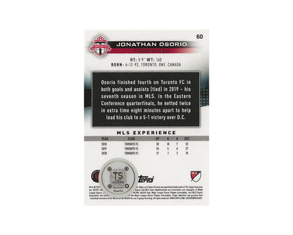 Jonathan Osorio Autographed 2021 Topps Chrome MLS #60 Toronto FC Card *AS IS*