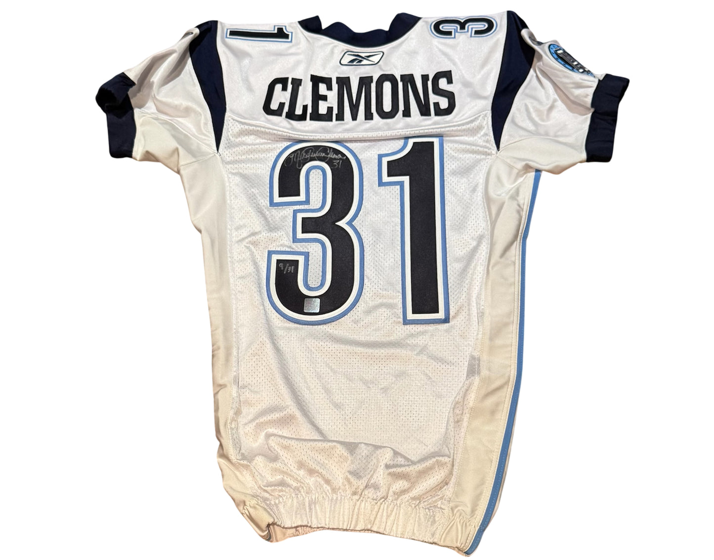 Michael Pinball Clemons Autographed Toronto Argonauts Away White Reebok Pro Jersey LE 9/31