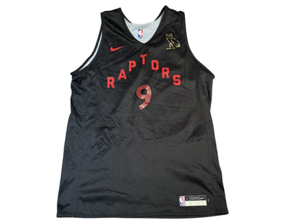 RJ Barrett Practice-Used Toronto Raptors OVO Black/White Reversible Jersey