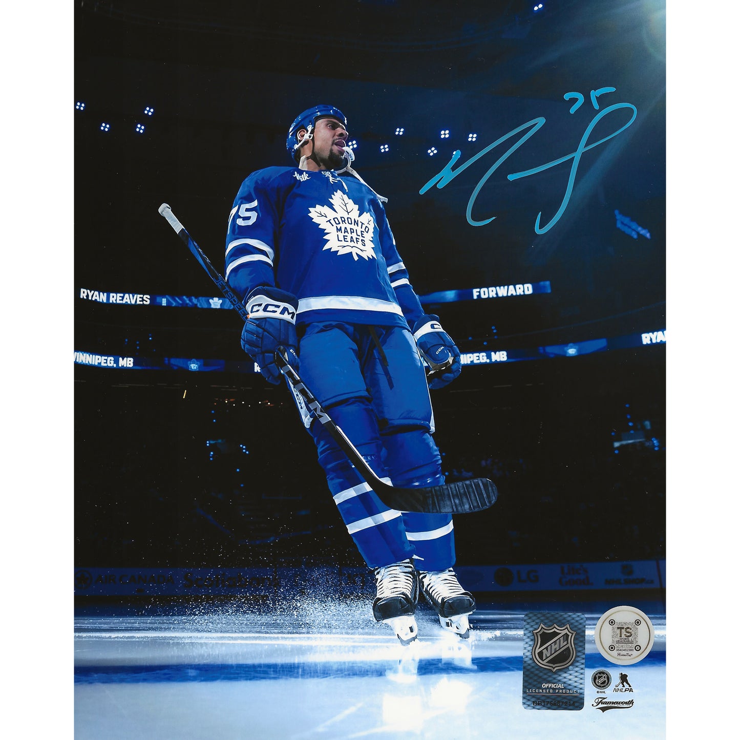 Ryan Reaves Autographed Toronto Maple Leafs Introduction 8x10 Photo