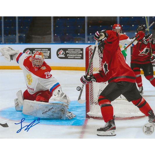 Logan Stankoven Autographed Team Canada Wrap-Around 8x10 Photo