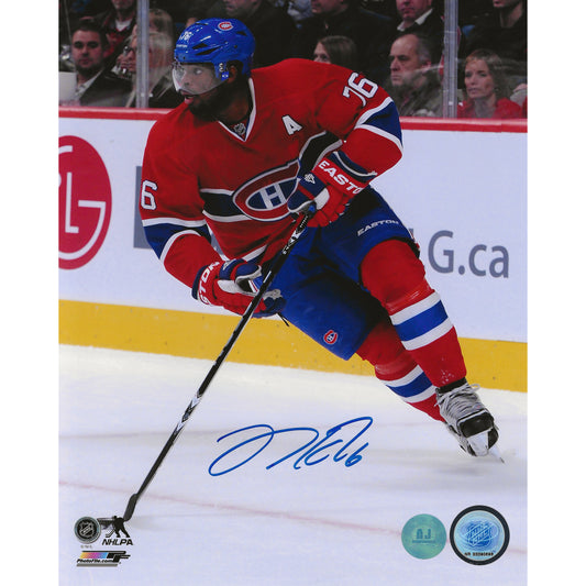 P.K. Subban Autographed Montreal Canadiens Skating with Puck 8x10 Photo