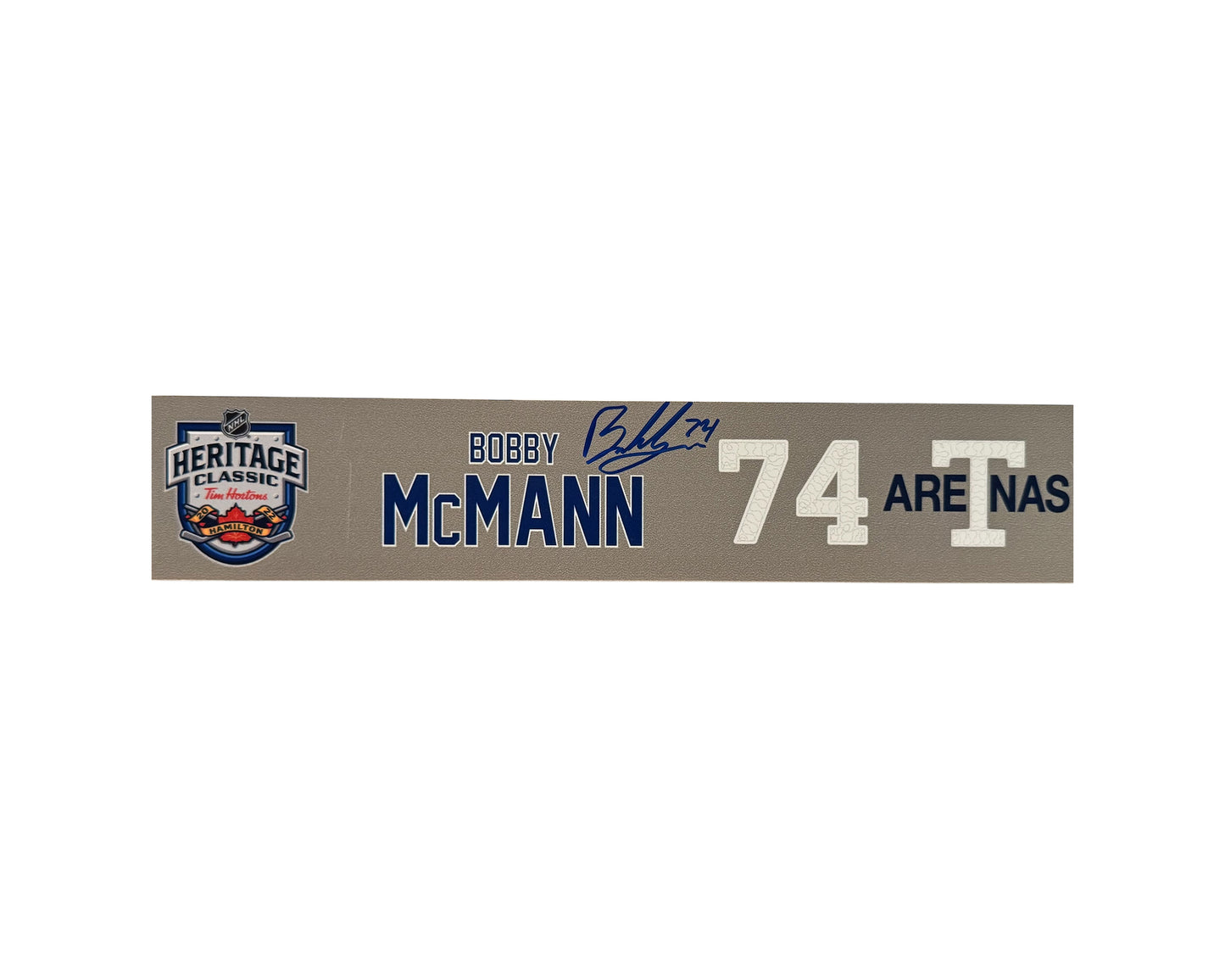 Bobby McMann Autographed 2022 Heritage Classic Locker Room Nameplate