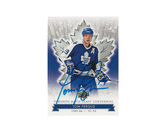 Tom Fergus Autographed 2017 Upper Deck Toronto Maple Leafs Centennial #75 Hockey Card