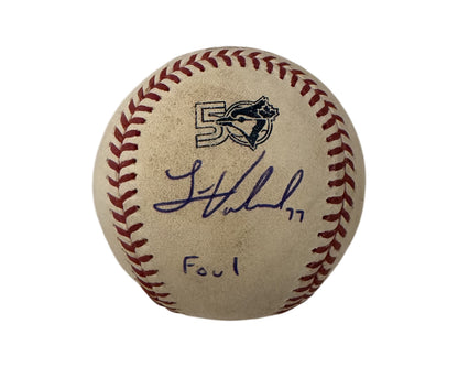Louis Varland Autographed Game-Used 50th Anniversary Rawlings Official Major League Baseball Inscribed "Foul"