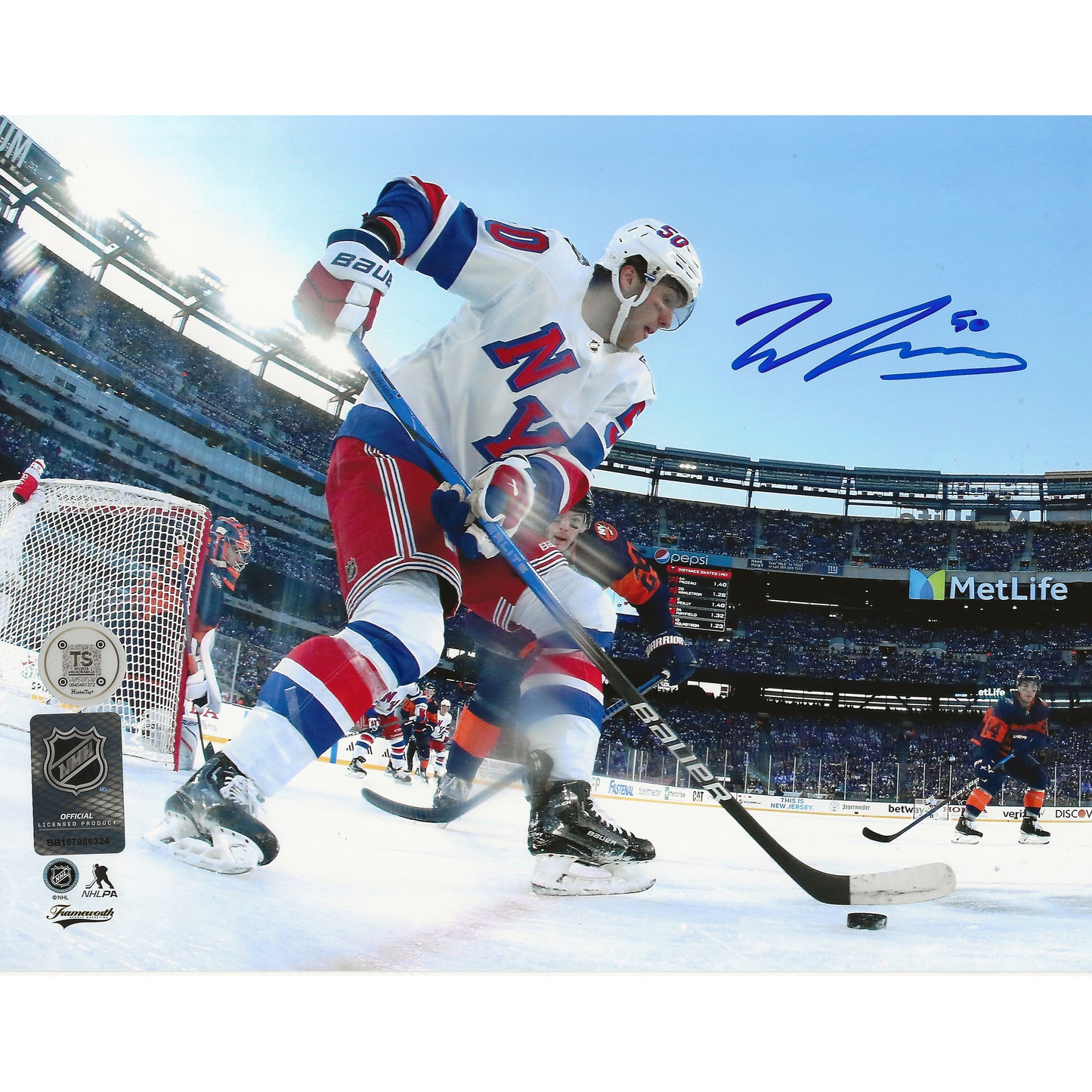 Will Cuylle Autographed New York Rangers 2024 Stadium Series 8x10 Photo